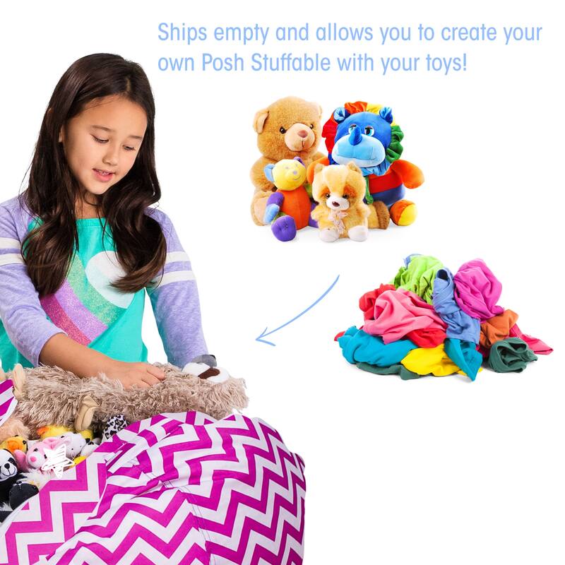 Kids' Stuffed Animal Storage Bean Bag Chair Cover or Toy Organizer