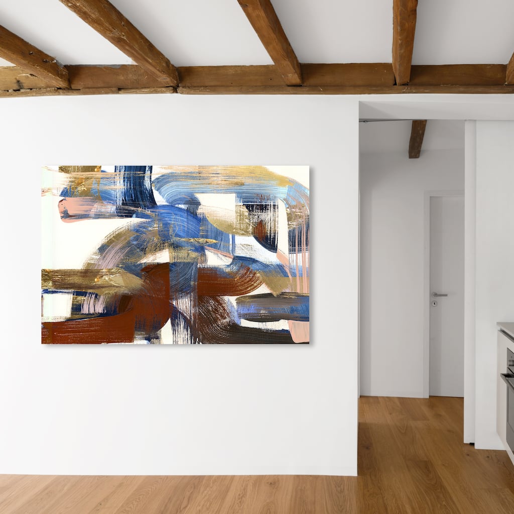 Oliver Gal 'Exhibit Two ' Abstract Wall Art Canvas Print Paint - Brown, Gold