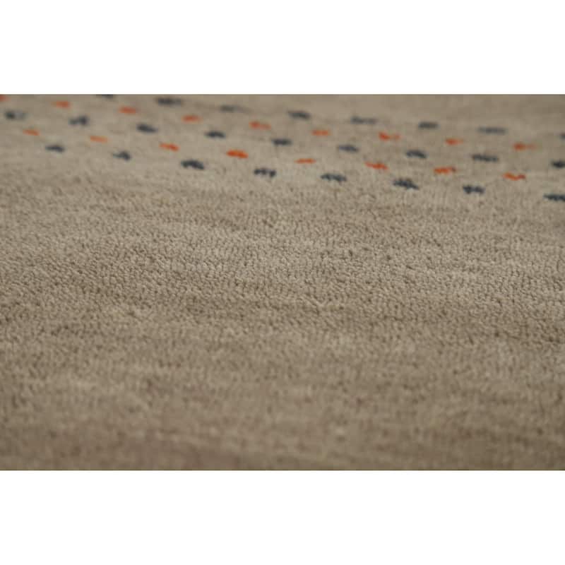 Hand Knotted Oriental 100% Wool Carpet Tribal Animal Pictorial Beige & Ivories Gabbeh Area Rug - 6' 5'' X 4' 7''