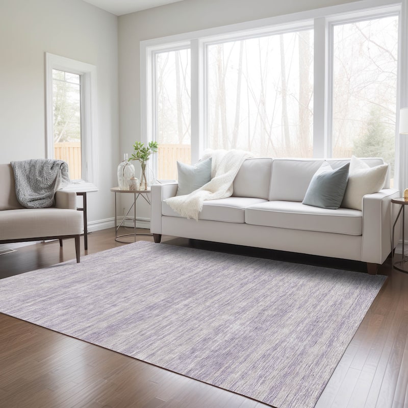 Machine Washable Indoor/ Outdoor Casual Ombre Chantille Rug