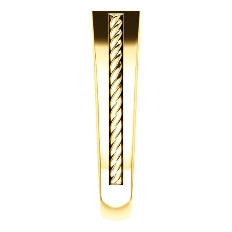 Gold 1/2 Ct 3-Stone Mens Braided Heavy Weight Ring Wedding Band