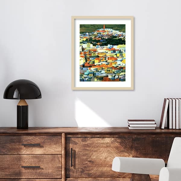 North African Townscape by Robert Tyndall Wood Framed Wall Art Print ...