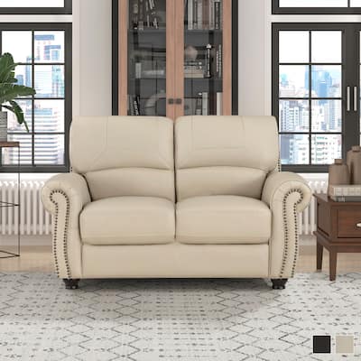 Ionia Leather Match Living Room Loveseat