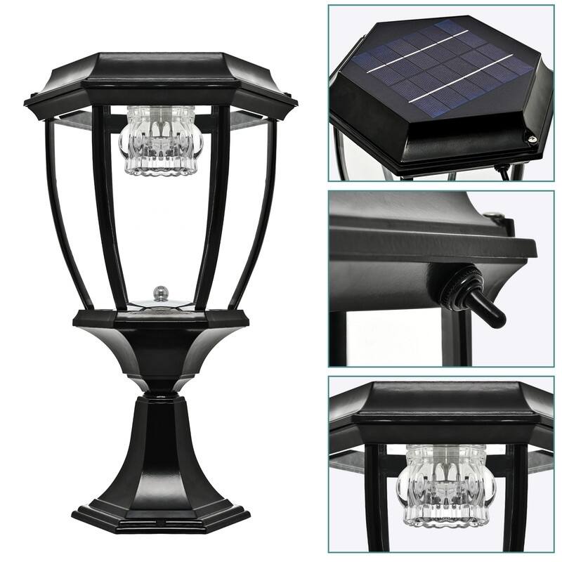 Solar Powered Outdoor Metal Post Light