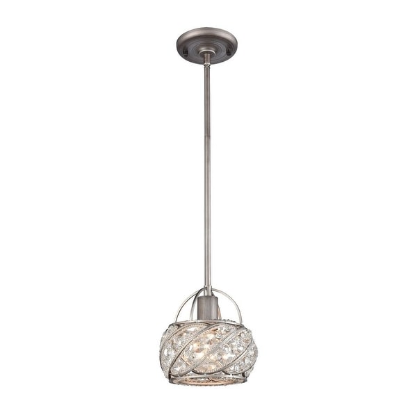Factory Holt - One Light Mini Pendant Weathered Zinc Finish with Clear Crystal. Opens flyout.