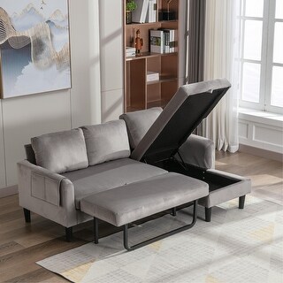 Reversible Sleeper Sectional Sofa with Storage Chaise - Bed Bath ...