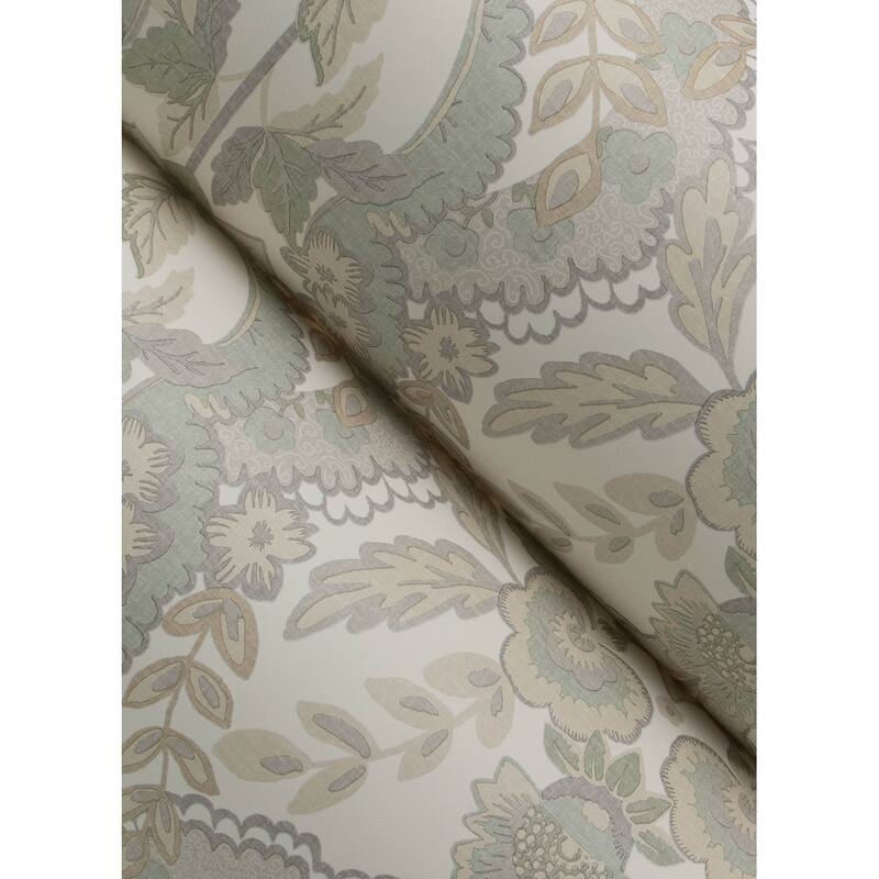 Chris Loves Julia x A-Street Prints Collins Light Blue Damask Wallpaper