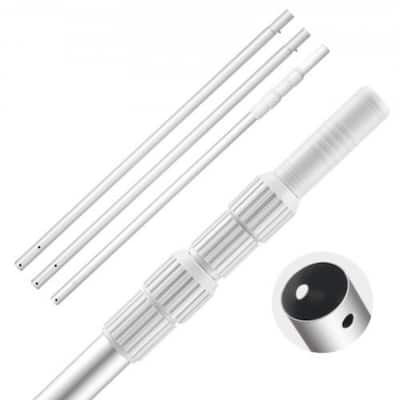 Adjustable Telescopic Pool Pole 3.4-15ft Aluminum Alloy Extendable Skimmer and Cleaning Tool - 3.4ft to 15ft