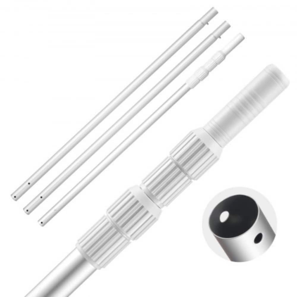 Adjustable Telescopic Pool Pole 3.4-15ft Aluminum Alloy Extendable Skimmer and Cleaning Tool - 3.4ft to 15ft