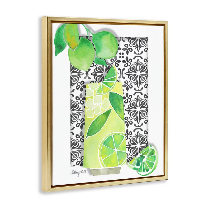 Stupell Mediterranean Mojito Drink Framed Floater Canvas Wall Art Design By Hillary Holt