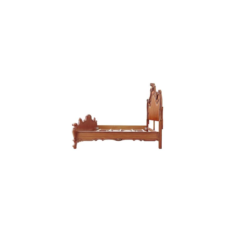 King Size Bed Mid Century Modern Platform Bed Frame Honey Oak Finish