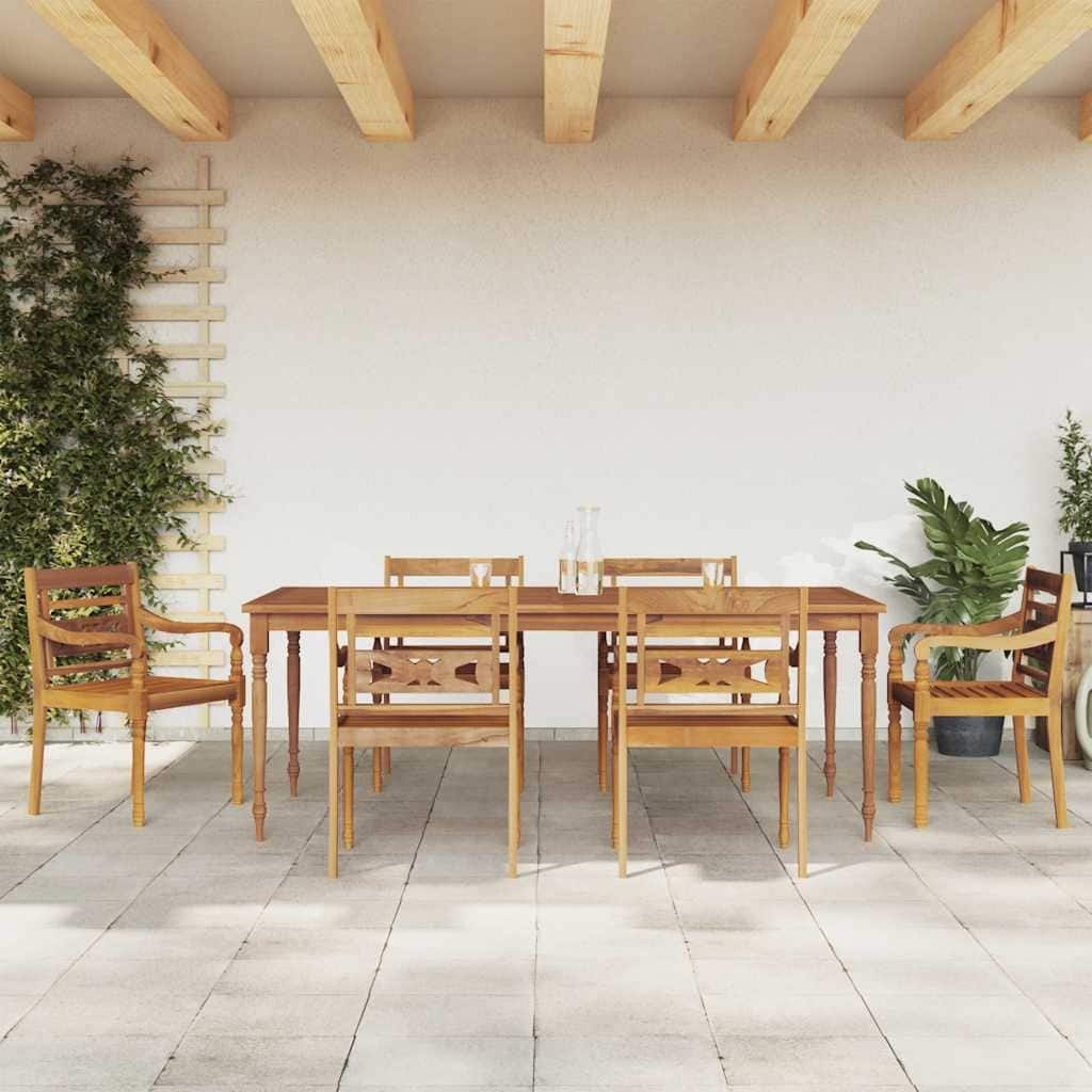 vidaXL Garden Dining Set Teak Wood Medium Seats Many - 39.4 x 78.7 x 29.5