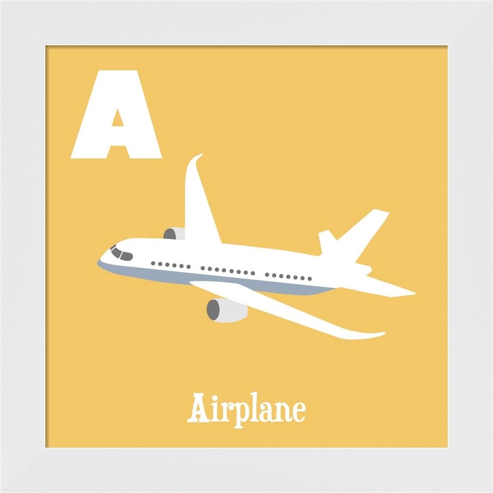 Color Me Happy 'Transportation Alphabet - A is for Airplane' Framed Art