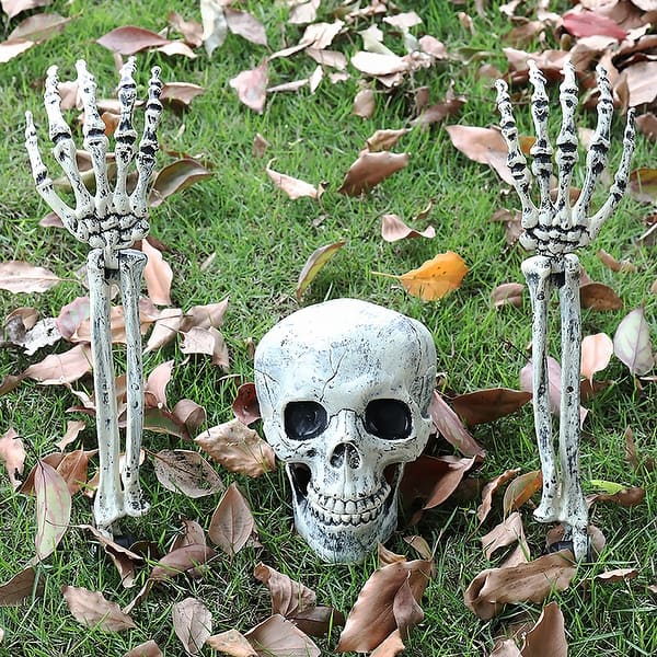 Halloween Zombie Skeleton Yard Decoration Stakes With LED Lights - Haunted House Prop 9 thumbnail image