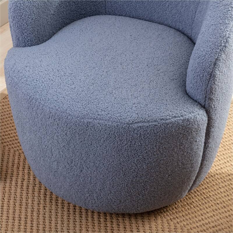Teddy Fabric Swivel Accent Armchair Barrel Chair