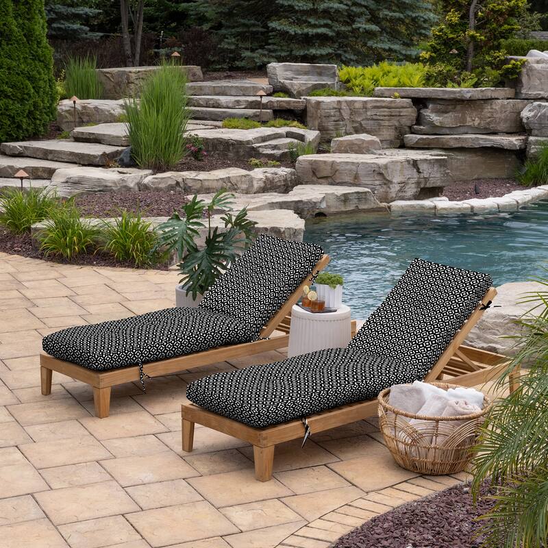 ARDEN Outdoor Plush Modern Tufted Chaise Cushion, 76 x 22