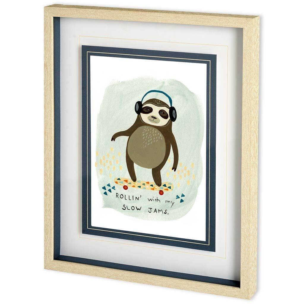 Hipster Sloth II Framed Art Print