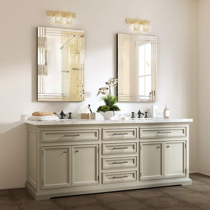 KOHROS Modern Sliver Rectangle Decorative Wall Mirror - 23.6 in. x 35.4 in.