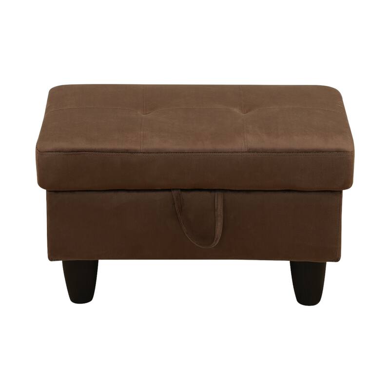 KISRAIS 28.5" Wide Upholstered Storage Ottoman