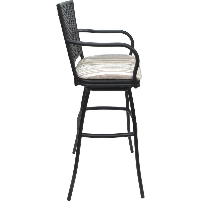 Set of 3 Outdoor Indoor Bar Stool Counter, Extra Tall - Erin with Arms