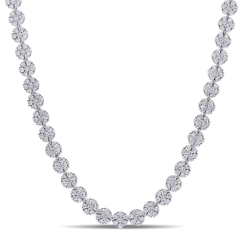 Miadora 14k or 18k White Gold Diamond Necklace 4 to 15 3/8ct TDW - 15.4 Carats