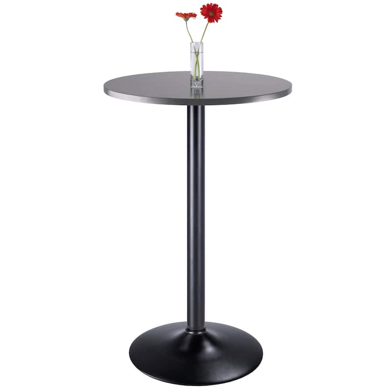 Tarah Pub Table, Black and Slate Gray - 23.62 x 23.62 x 39.76 inches