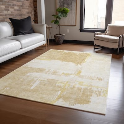 Machine Washable Indoor/ Outdoor Chantille Abstract Modern Rug