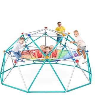 Hapfan Jungle Gym, Upgraded 10FT Climbing Dome with Netting Hammock Outdoor Play Equipment for Kids 3-12 - N/A
