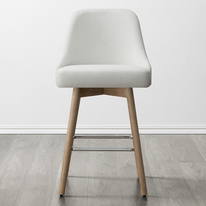 Rachel Upholstered Counter Height Swivel Barstool with Back Set of 2
