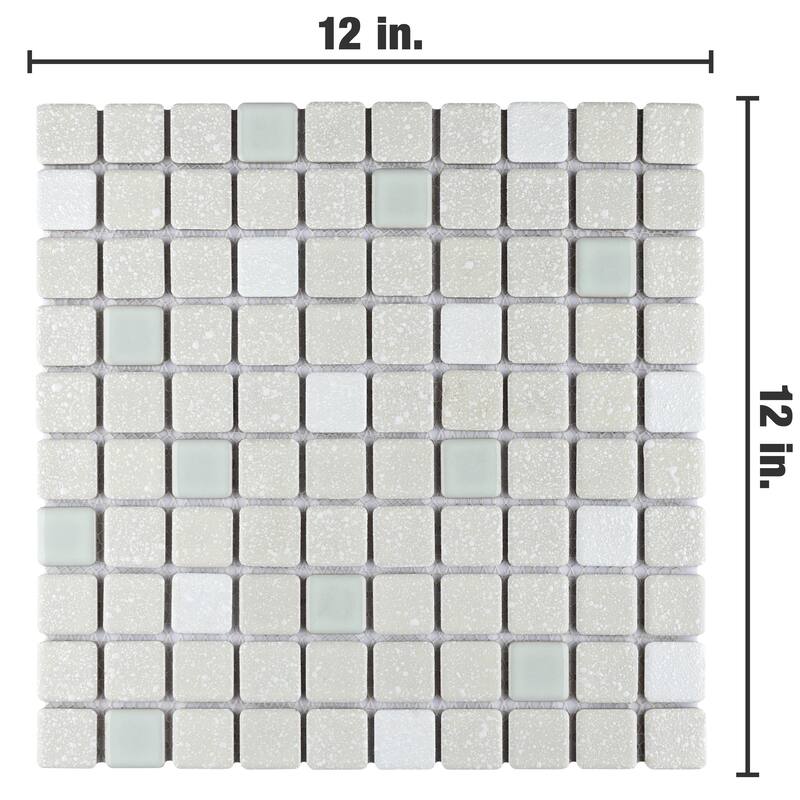 Merola Tile Crystalline Square Pistachio 12" x 12" Porcelain Floor and Wall Tile