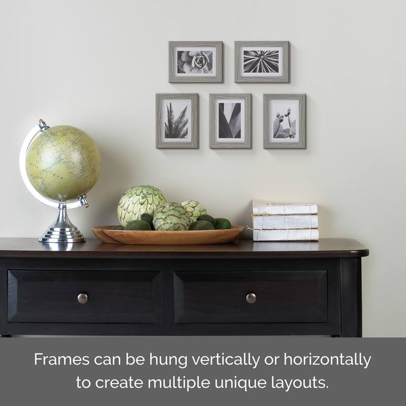 Melannco Set of 5 Grey Photo Frames