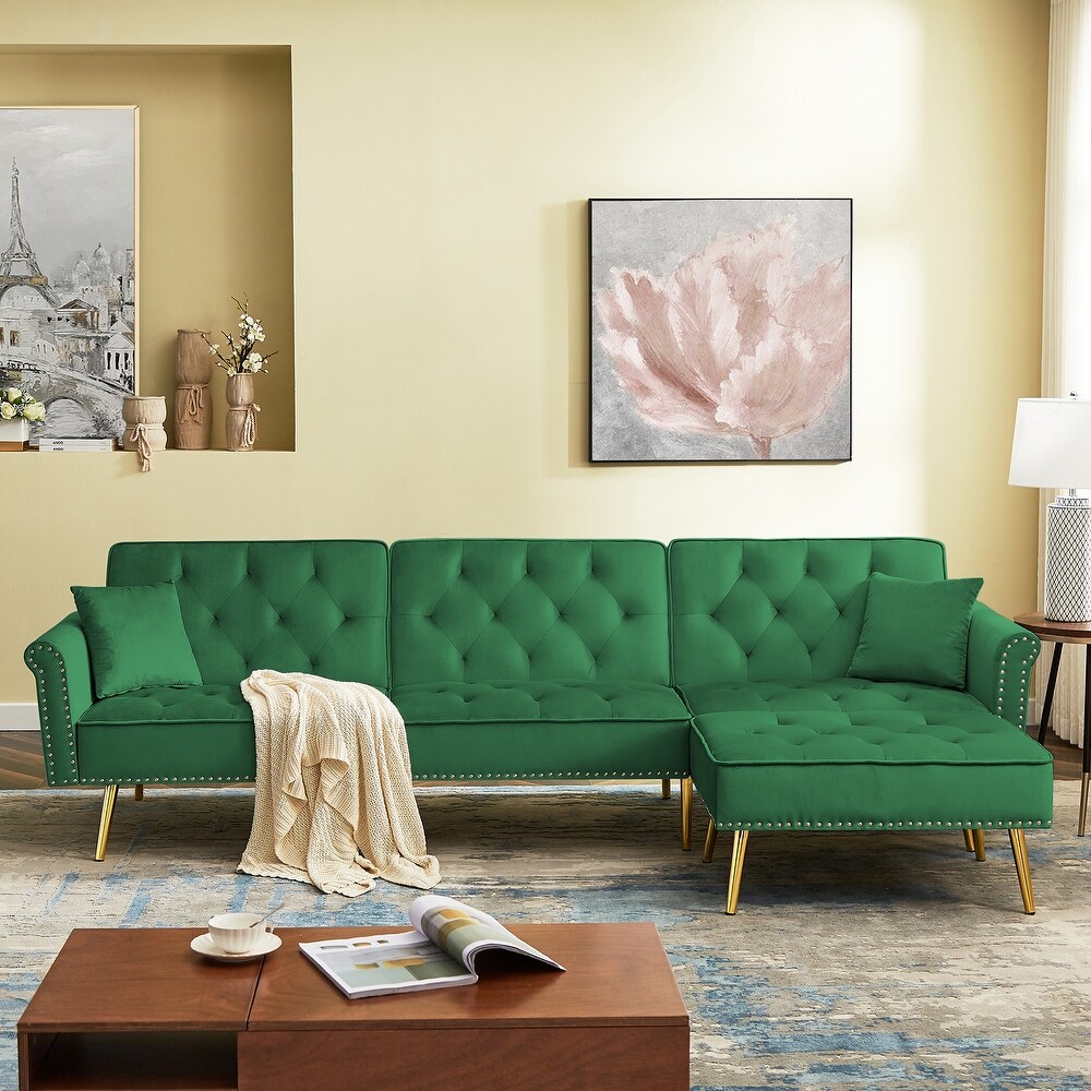 Green hotsell tufted sectional