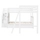 preview thumbnail 25 of 28, Twin over Full Bunk Bed With 3 Drawers, L-Shaped Bed with Ladder, Wooden Bed with Storage Staircase for Bedroom, Gray