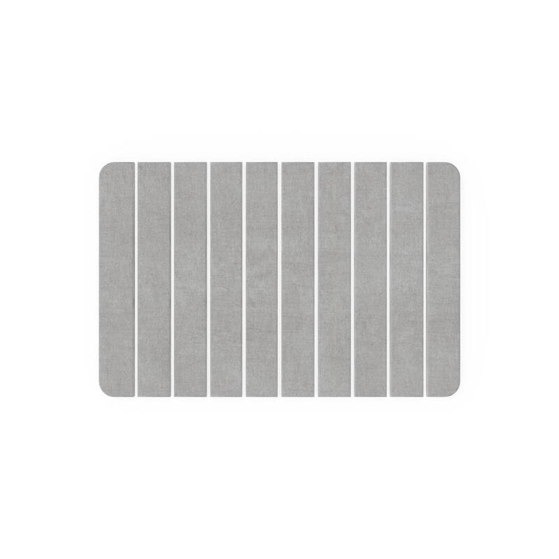 Quick-Dry Diatomite Stone Kitchen Medium Floor Mat - 24" x 15" - Grey