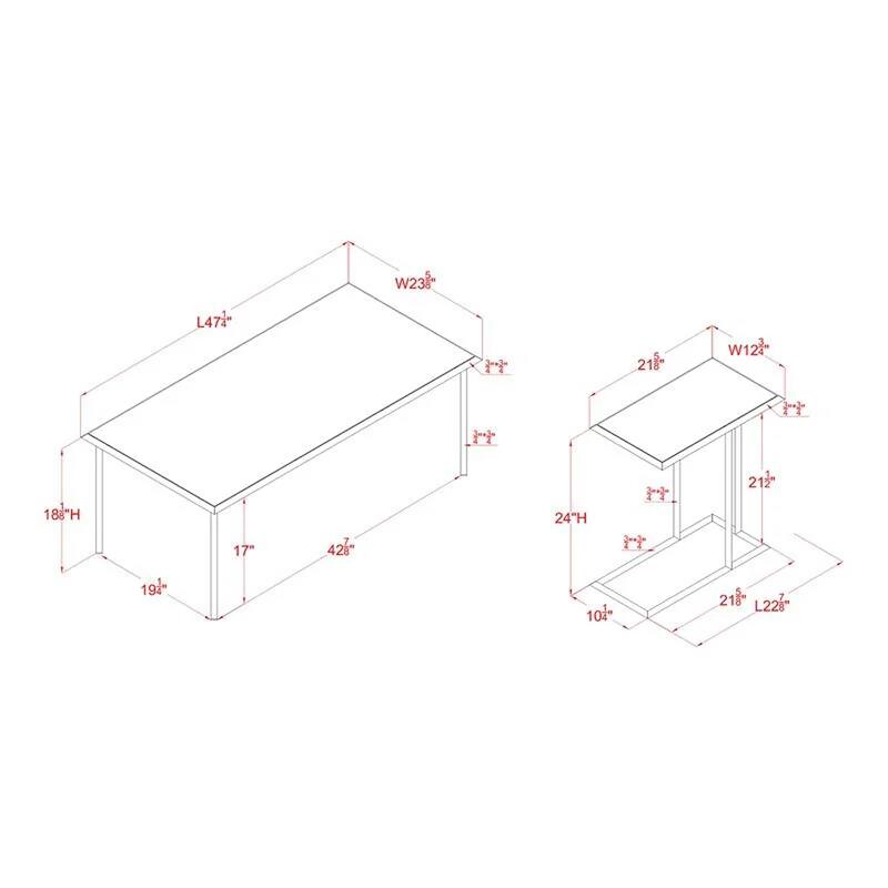 Dromara Contemporary White High Gloss 47-inch Steel 2-Piece Table Set by Furniture of America