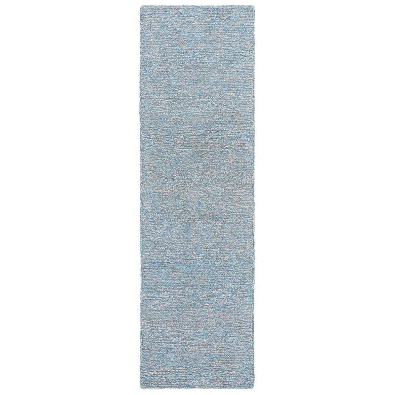SAFAVIEH Handmade Renewal Bharat Wool Rug - 2'3" x 8' Runner - Blue/Ivory