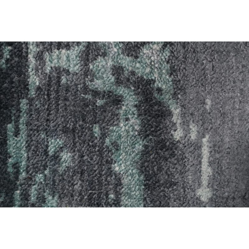 Hand Knotted Oriental Viscose Silk Carpet Modern Pictorial Multi-Colored Abstract Area Rug - 7' 10'' X 5' 1''