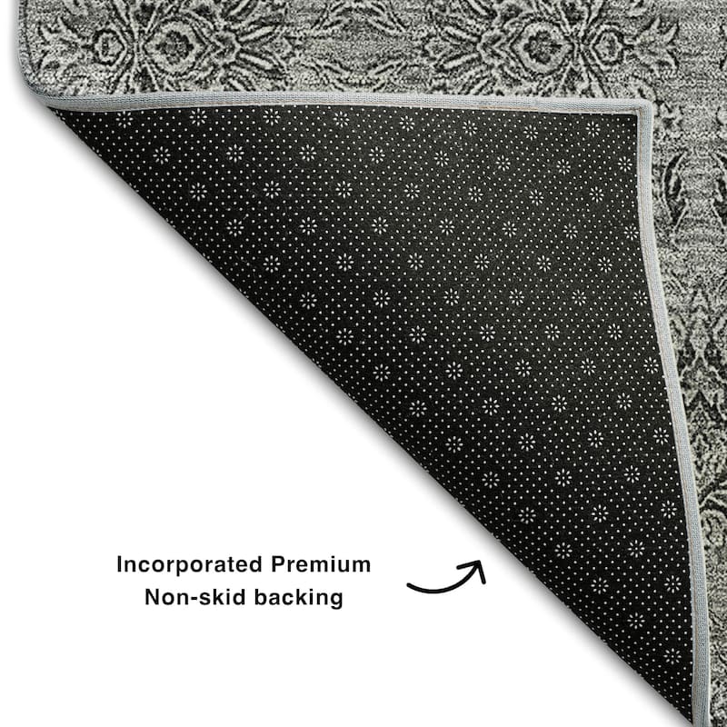 Premium Washable Super Soft Floral Borderless Mayfield Rug
