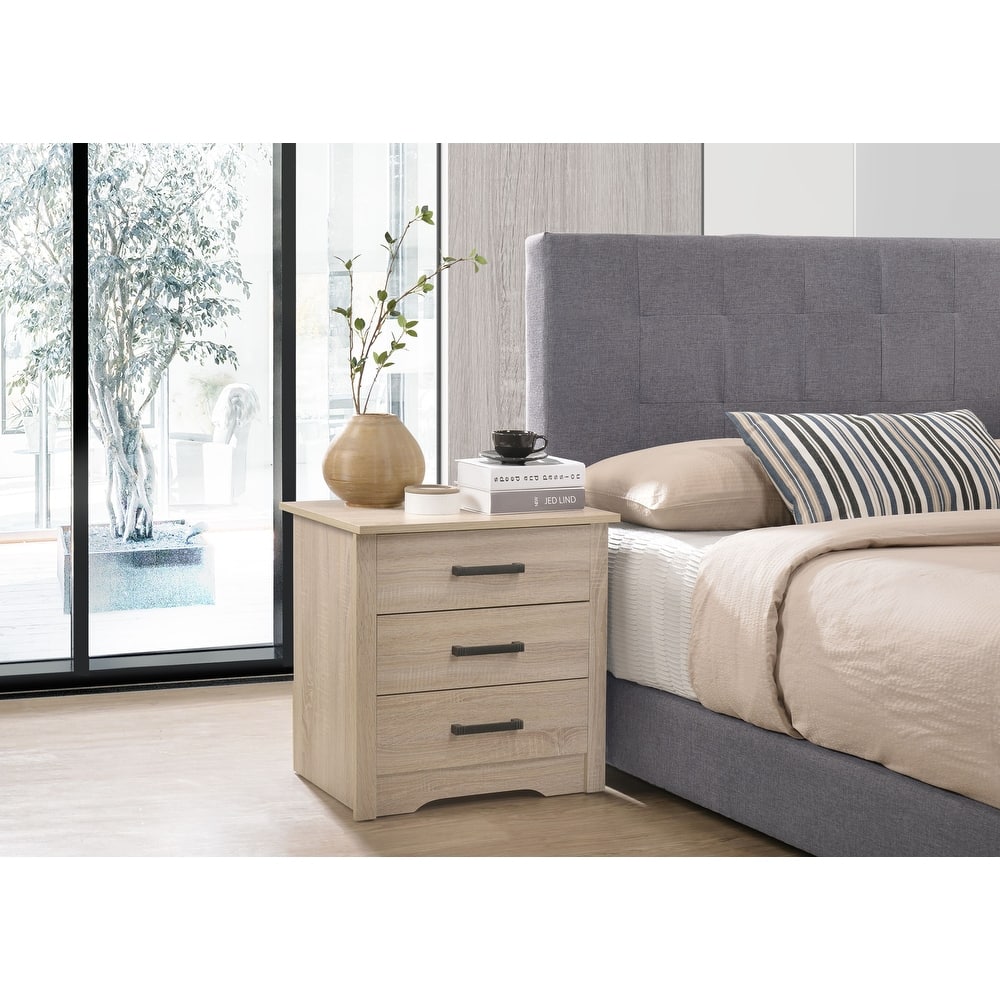 Hudson 3-drawer Nightstand