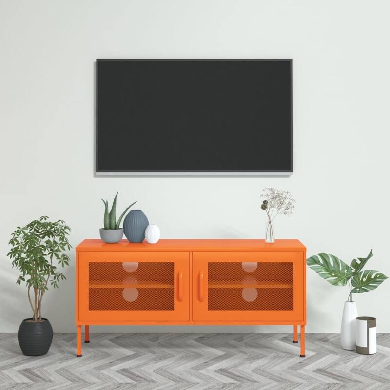 vidaXL TV Stand TV Unit Sideboard Home TV Console Media Unit Cupboard Steel - 41.3" x 13.8" x 19.7"