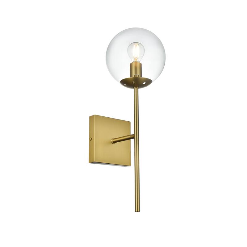Nina 1 Light Clear Glass Wall Sconce