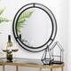 Glitzhome Oversized Iron-framed Round Wall Mirror