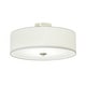 preview thumbnail 42 of 57, French Country Brass Round White Linen Drum Ceiling Light