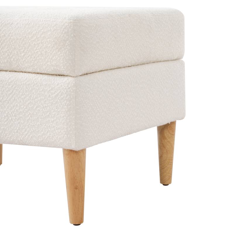 Christopher Knight Home- Modern Mid-Century Upholstered Tufted Ottoman with Solid Wood Legs & Versatile Use