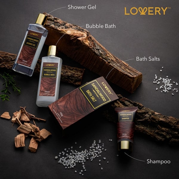 Mens Gift Set - 14 Pc Sandalwood Bath Gift Set - Personal Self Care Kit - 14 pc - Bed Bath & Beyond