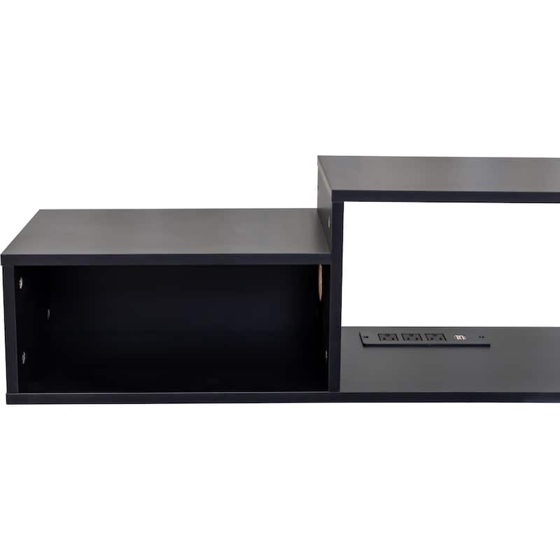 Wall Mounted Floating TV Stand with Charging Station