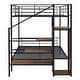 preview thumbnail 7 of 16, Metal Bunk Bed with Lateral Storage Ladder and Wardrobe, Black