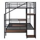 preview thumbnail 24 of 24, Full Over Full Metal Bunk Bed with Lateral Storage Ladder and Wardrobe,Simple Yet Contemporary Bunk Bed,White