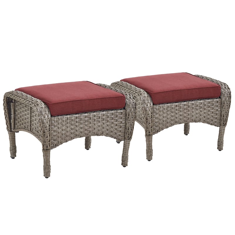 Outside Patio Wicker Ottomans with Cushion