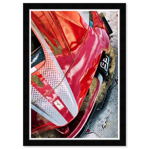 Wynwood Studio Prints 'Red Race Car' Red Wall Art Print
